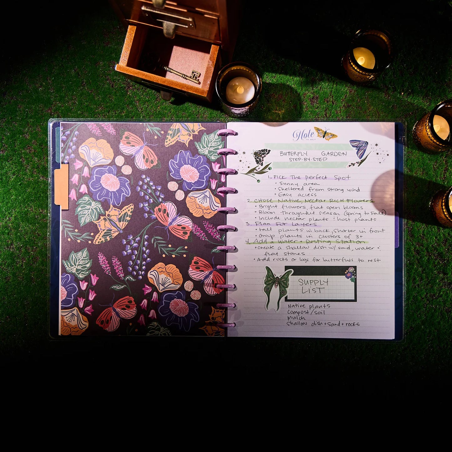 Dotted Lined BIG Notebook - Butterfly Botanics
