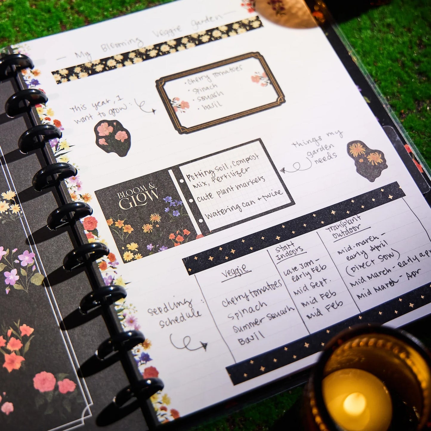 Dotted Lined Classic Notebook - Dark Garden