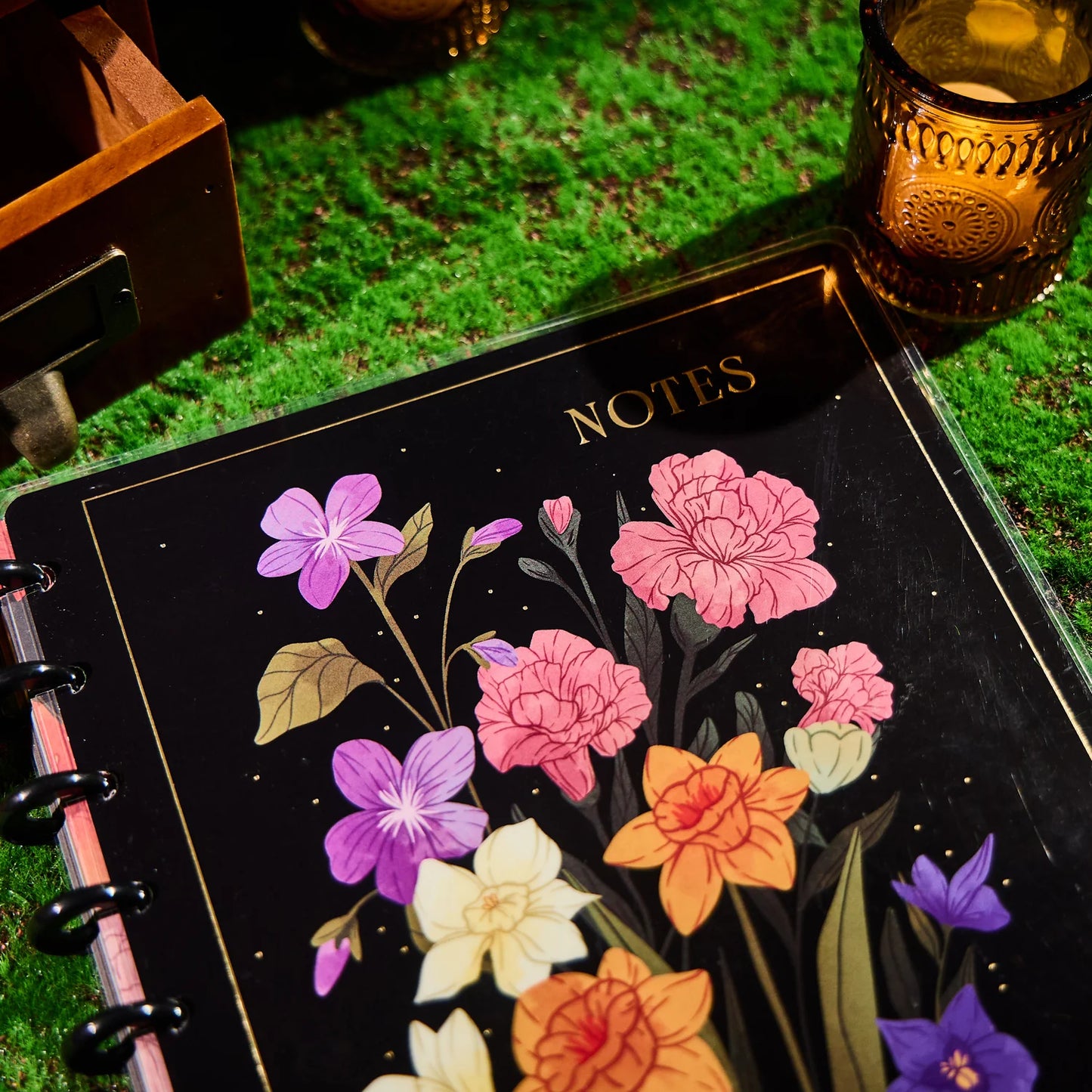 Dotted Lined Classic Notebook - Dark Garden