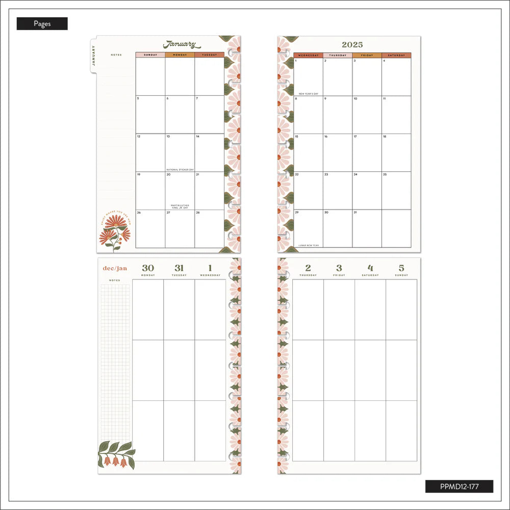 2025 Desert Rose Happy Planner – Mini Vertical Layout – 12 Months