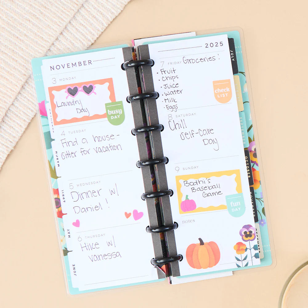 2025 Radiant Garden Happy Planner – Skinny Mini Horizontal Layout – 12 Months