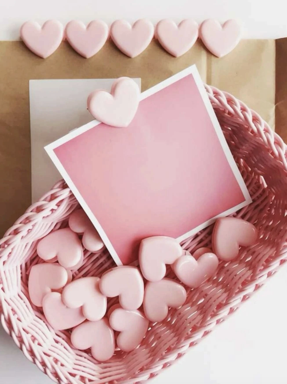 Pink Heart Shaped Card Clips