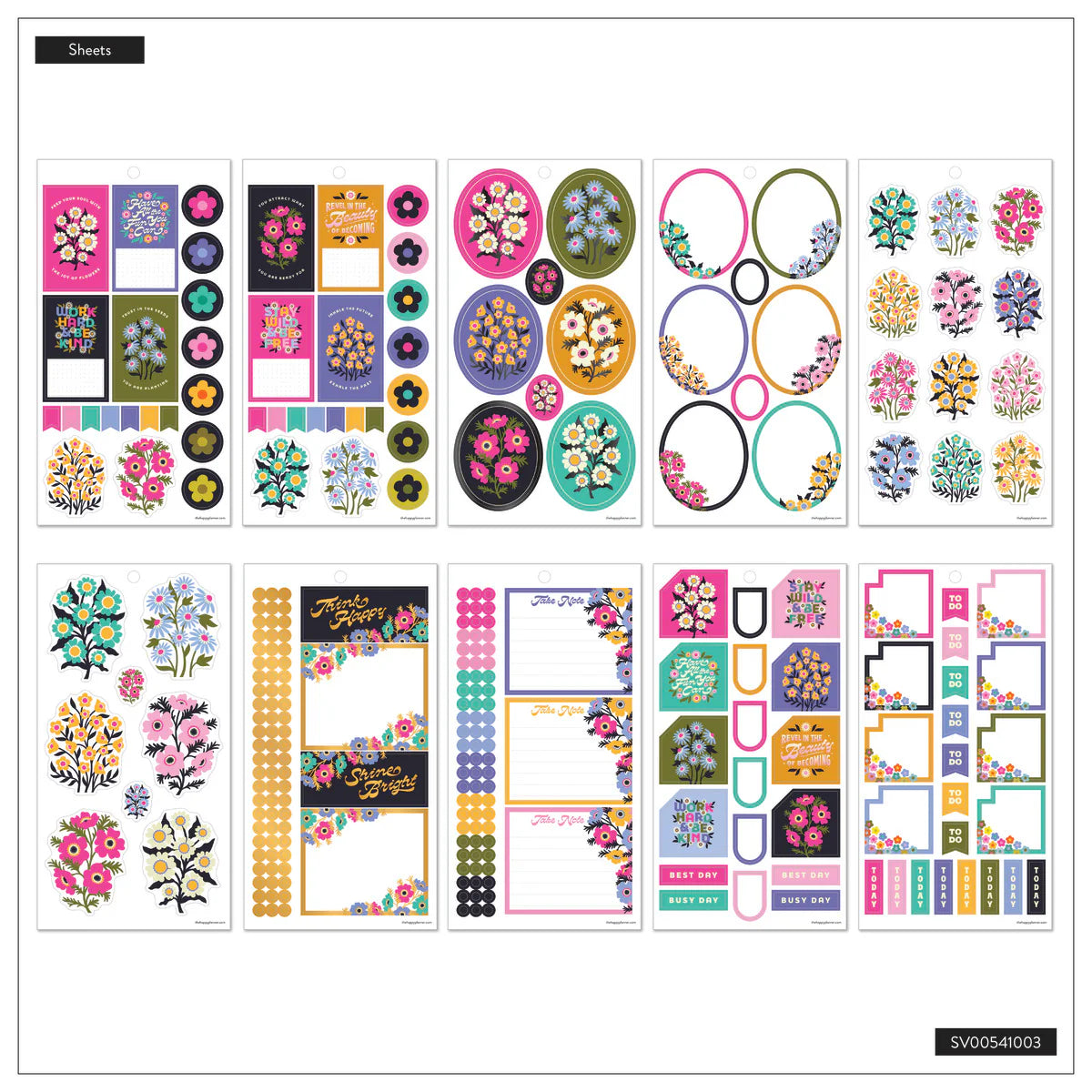 Value Pack Stickers - Fluorescent Florals