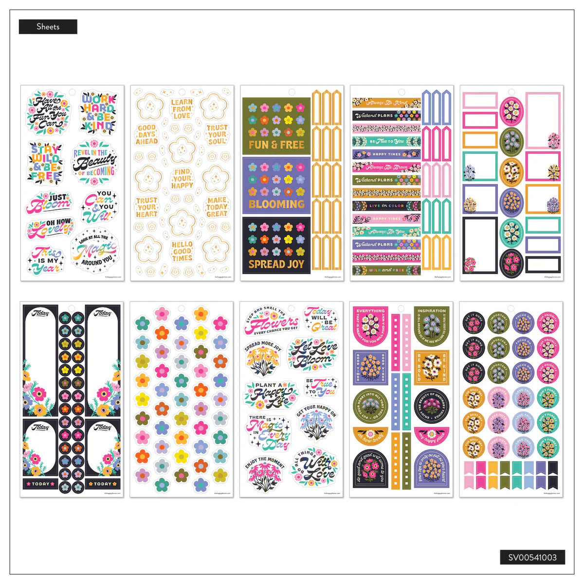 Value Pack Stickers - Fluorescent Florals
