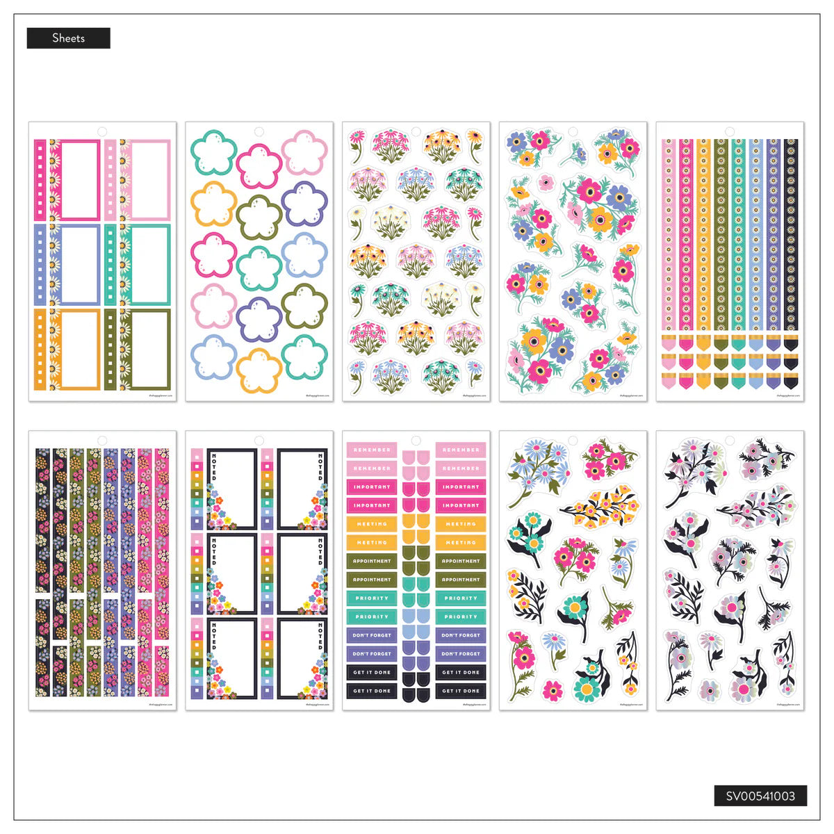 Value Pack Stickers - Fluorescent Florals
