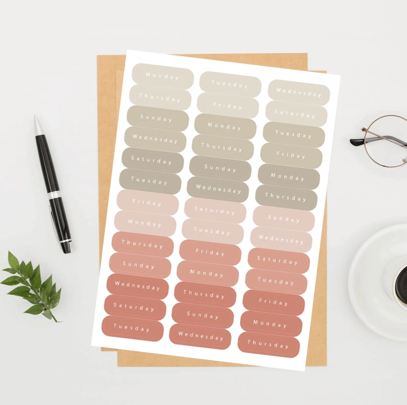 Soft & Simple – Days of the Week Sticker Duo