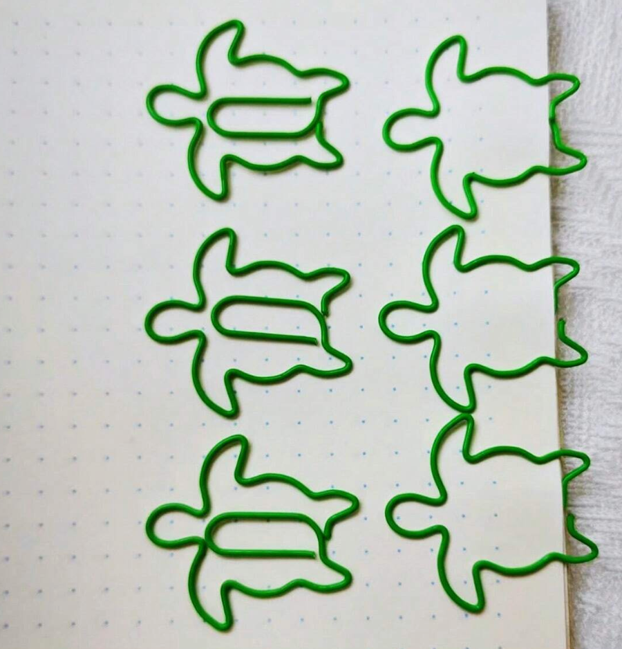 Green Turtle Paper Clips