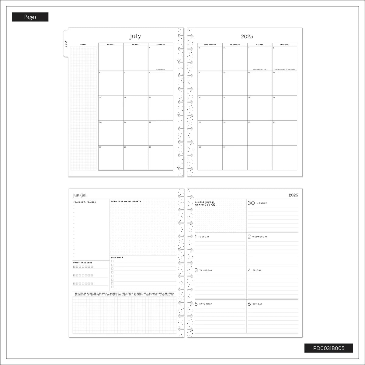 2025-2026 Flourish in Faith Customisable Happy Planner – BIG Faith Layout – 18 Months