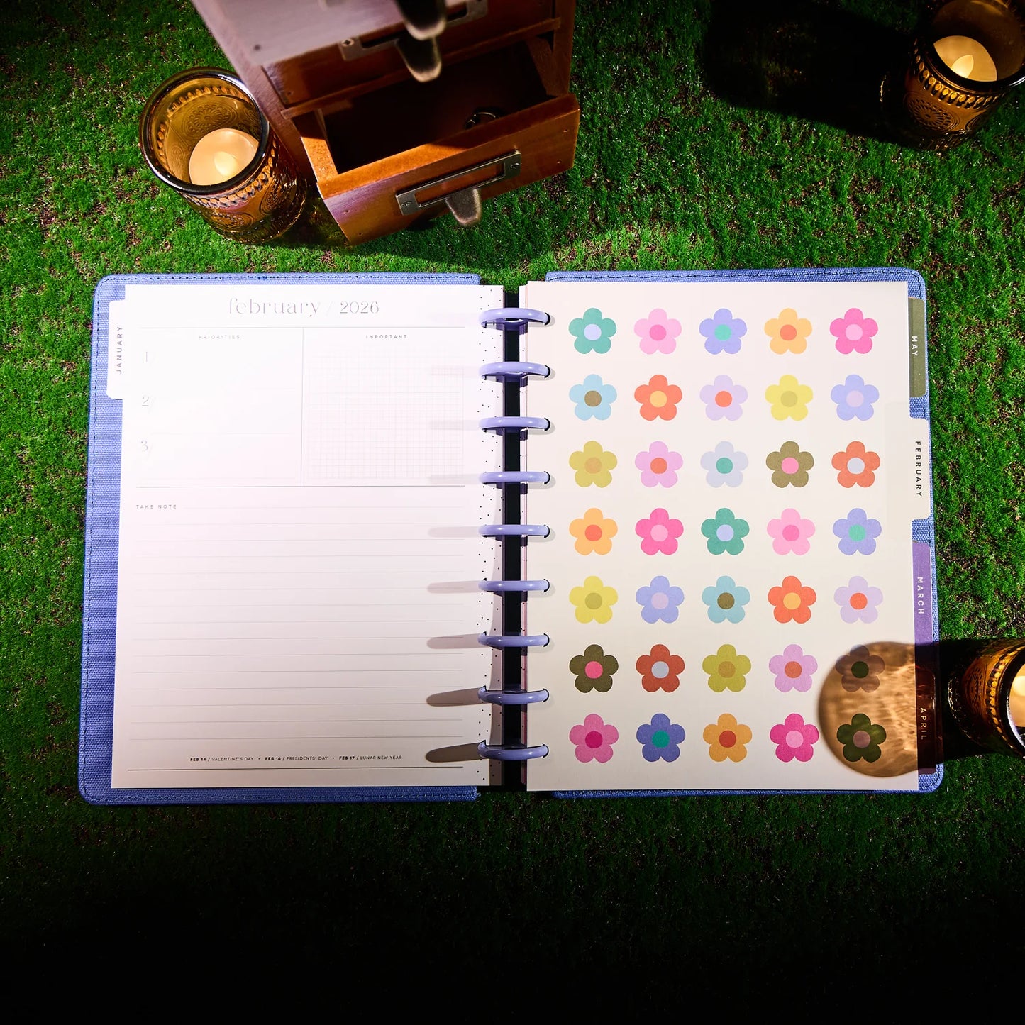 2026 SPECIALTY Florescent Florals Customisable Planner – Classic Vertical Layout – 12 Months