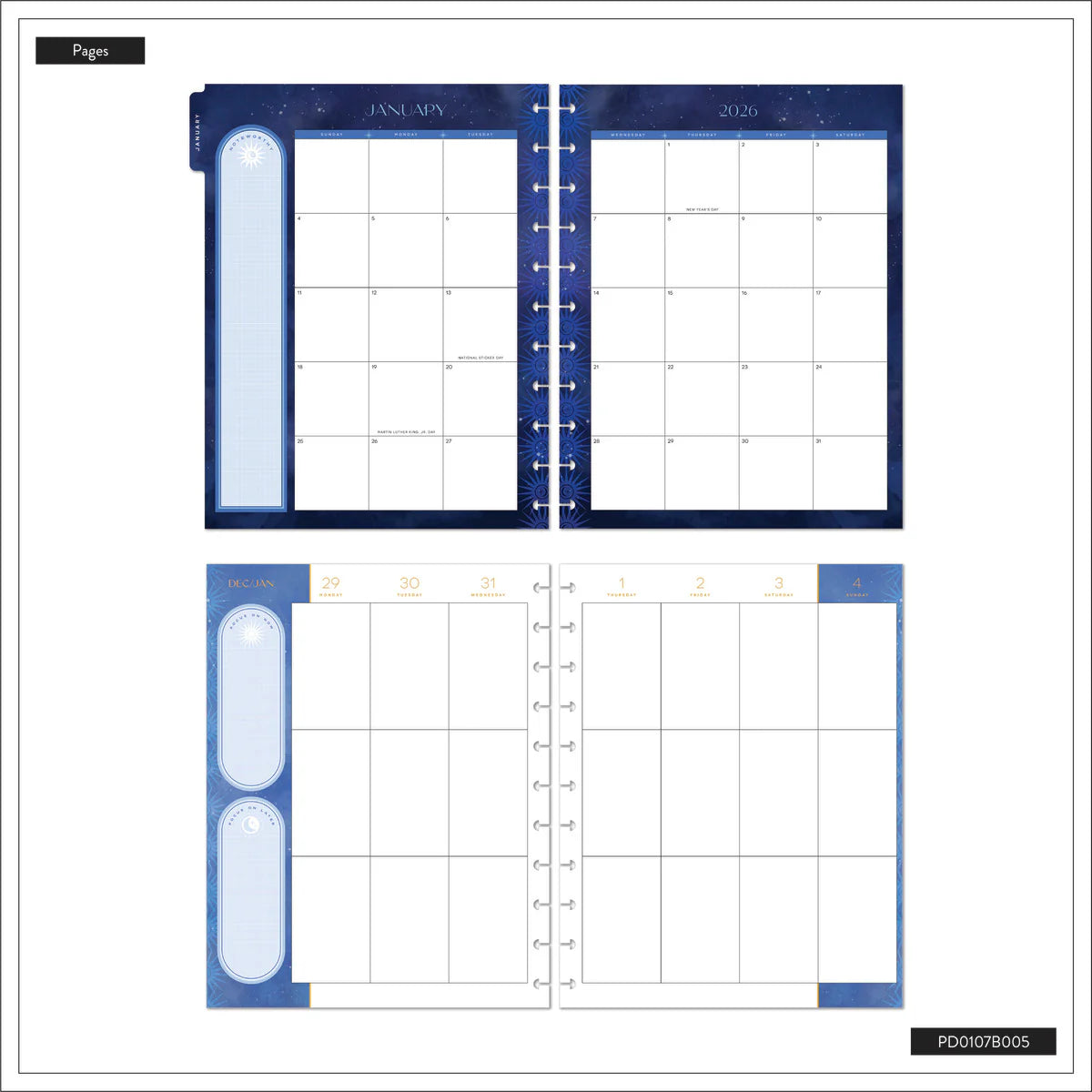 2026 Star Signs Customisable Happy Planner – BIG Vertical Layout – 12 Months