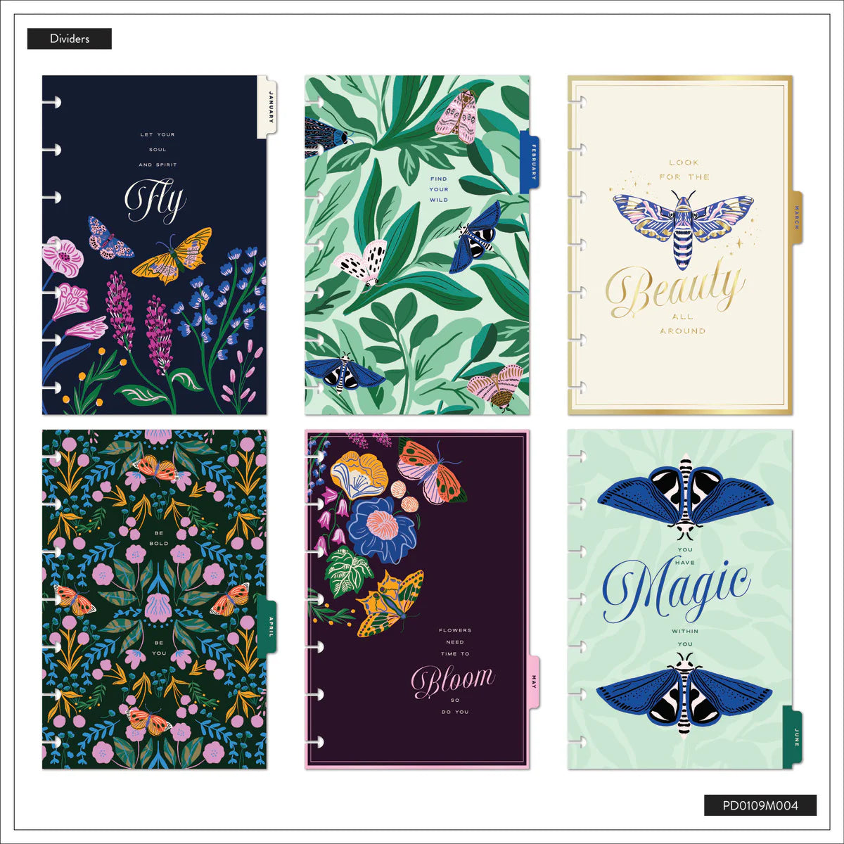 2026 Butterfly Botanics Customisable Planner – Mini Colour Block Layout – 12 Months