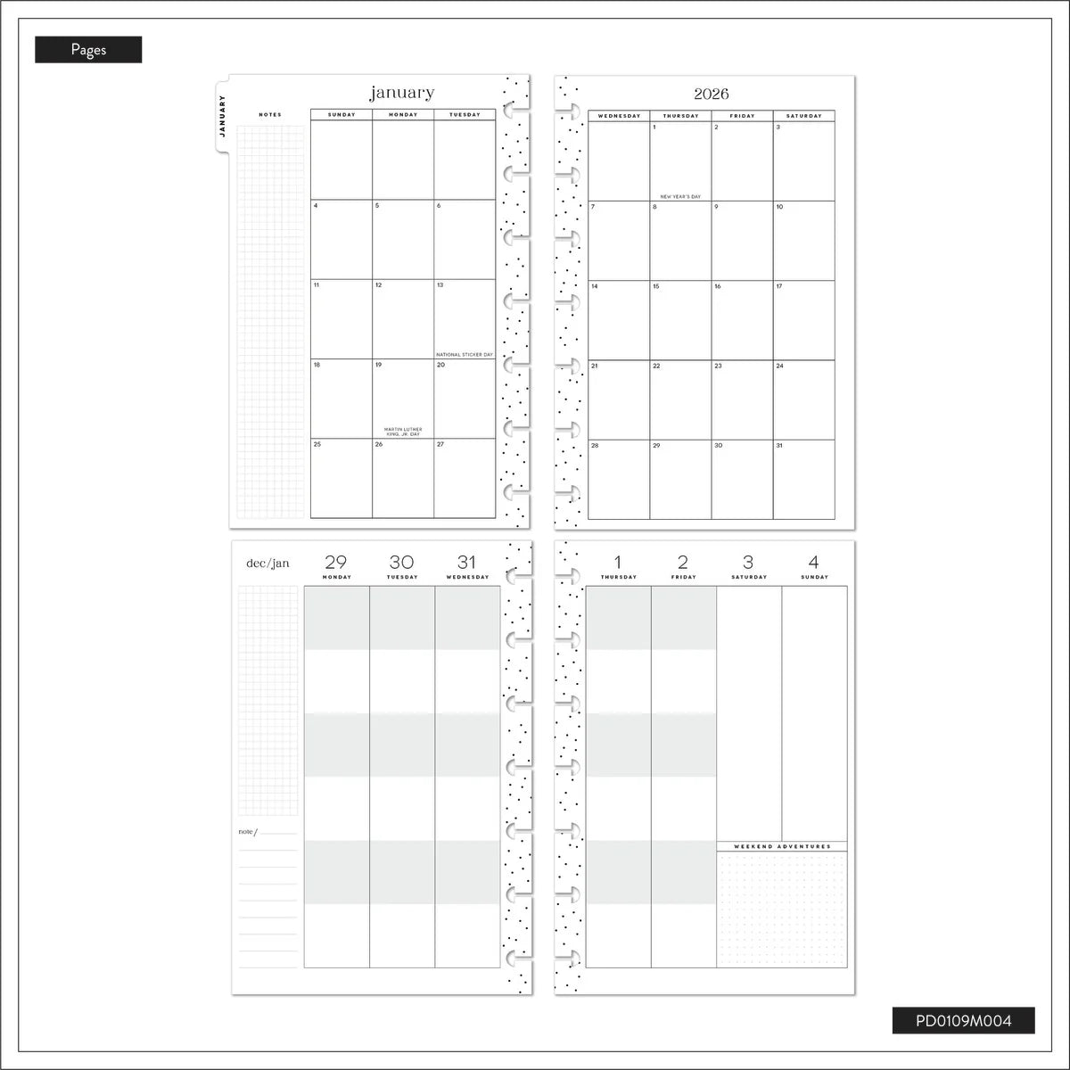 2026 Butterfly Botanics Customisable Planner – Mini Colour Block Layout – 12 Months