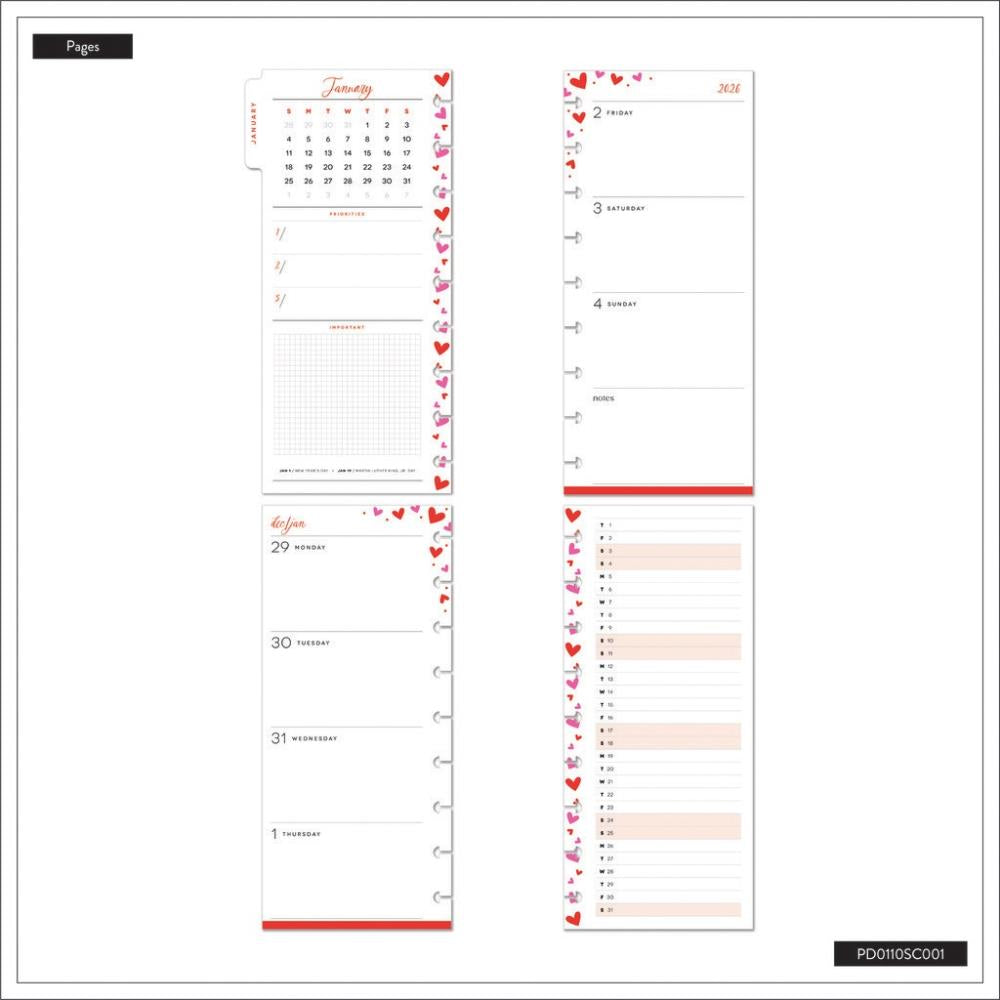 2026 Seasonal Charm Customisable Planner – Skinny Classic Horizontal Layout – 12 Months