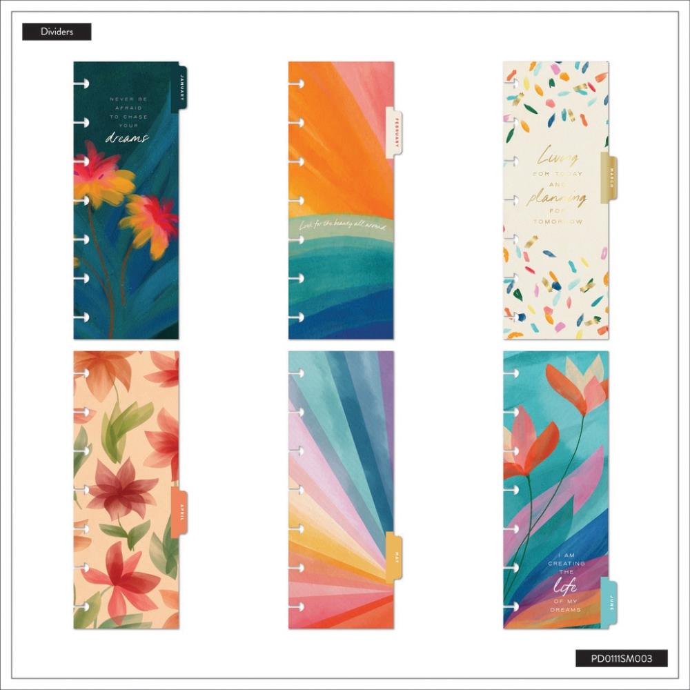 2026 Floral Energy Customisable Planner – Skinny Mini Horizontal Layout – 12 Months