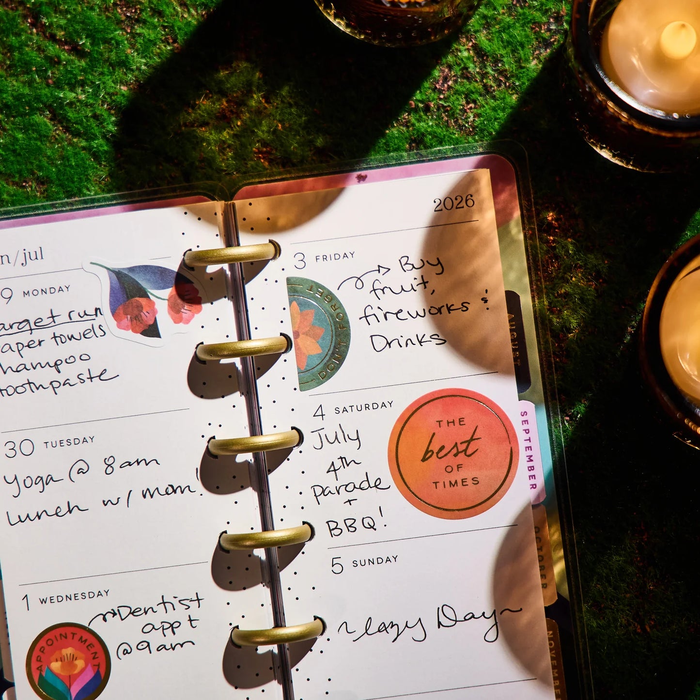 2026 Floral Energy Customisable Planner – Skinny Mini Horizontal Layout – 12 Months