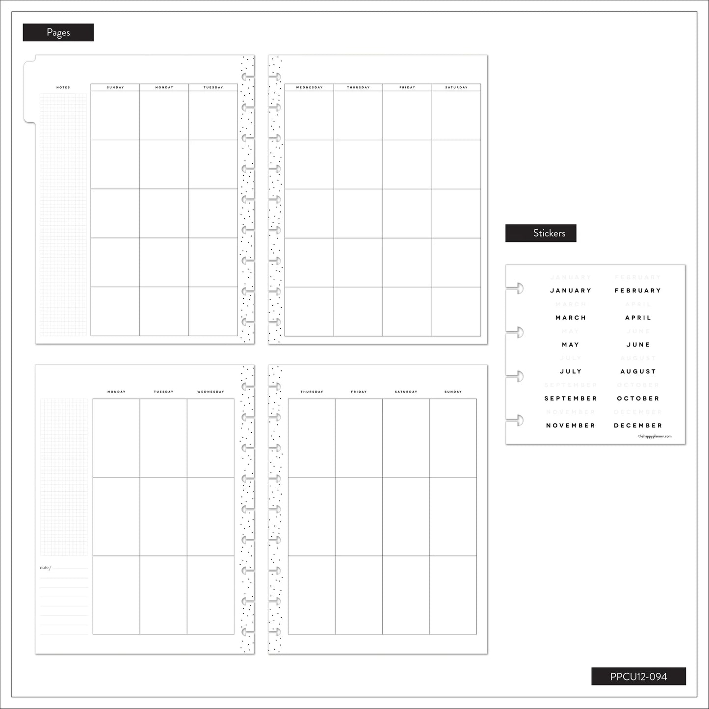 Undated See the Good Customisable Planner – Classic Vertical Layout – 12 Months