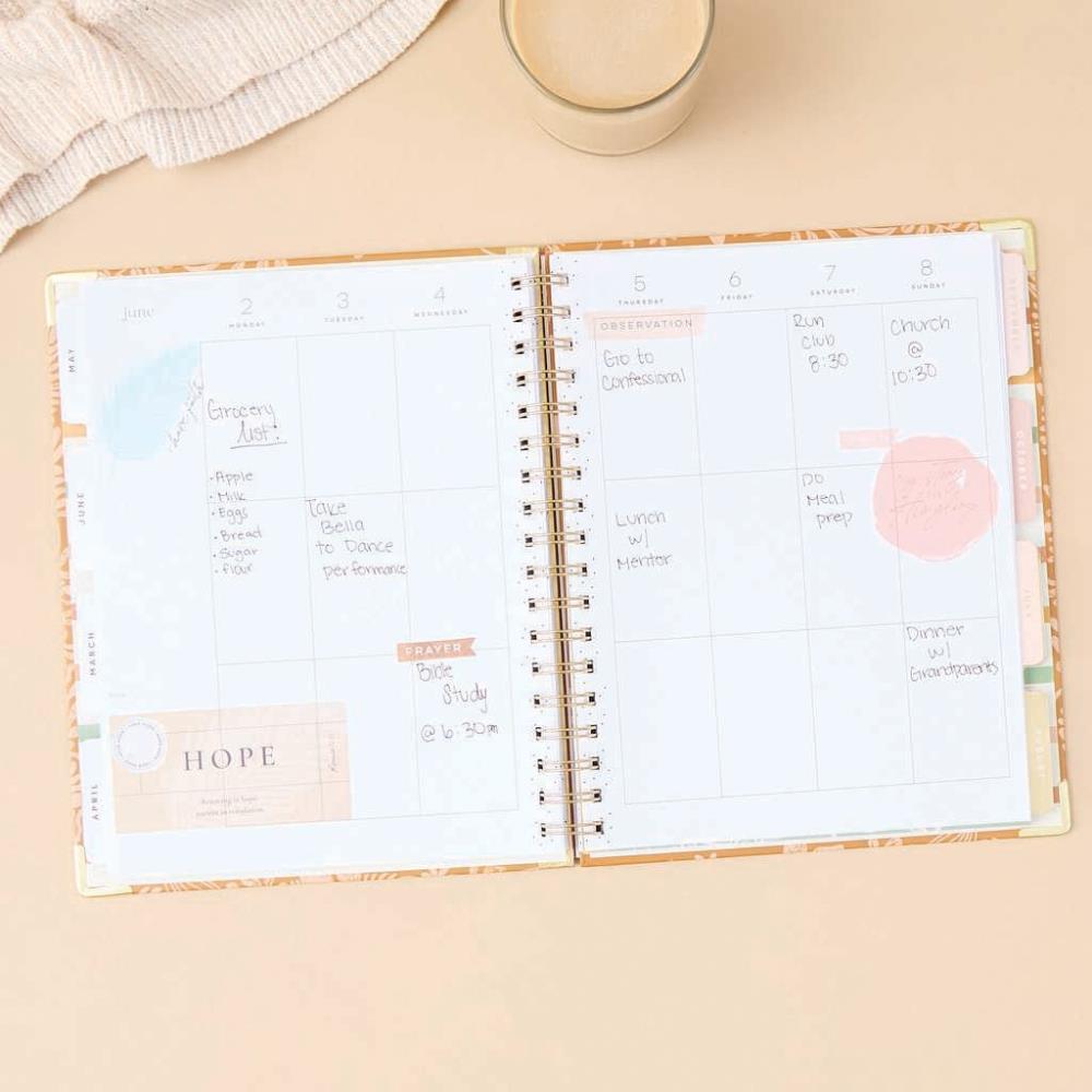 2025 Sunny Oasis Spiral Planner – Classic Vertical Layout – 12 Months