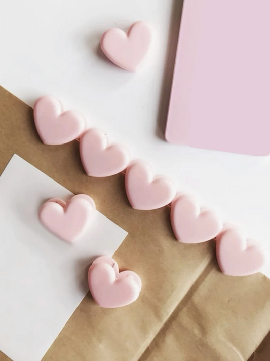 Pink Heart Shaped Card Clips