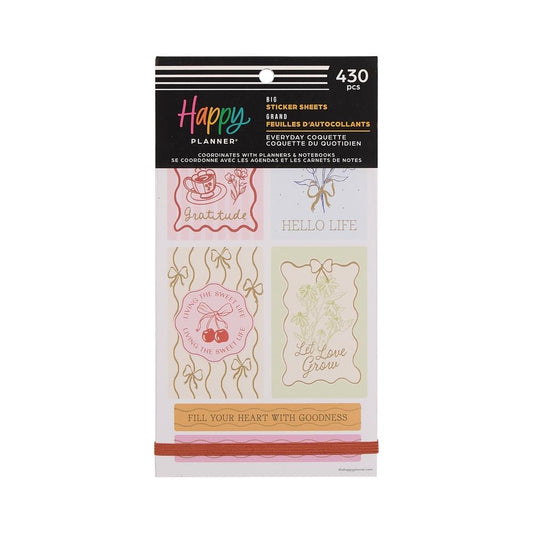 Everyday Coquette Happy Planner stickers with cherry designs