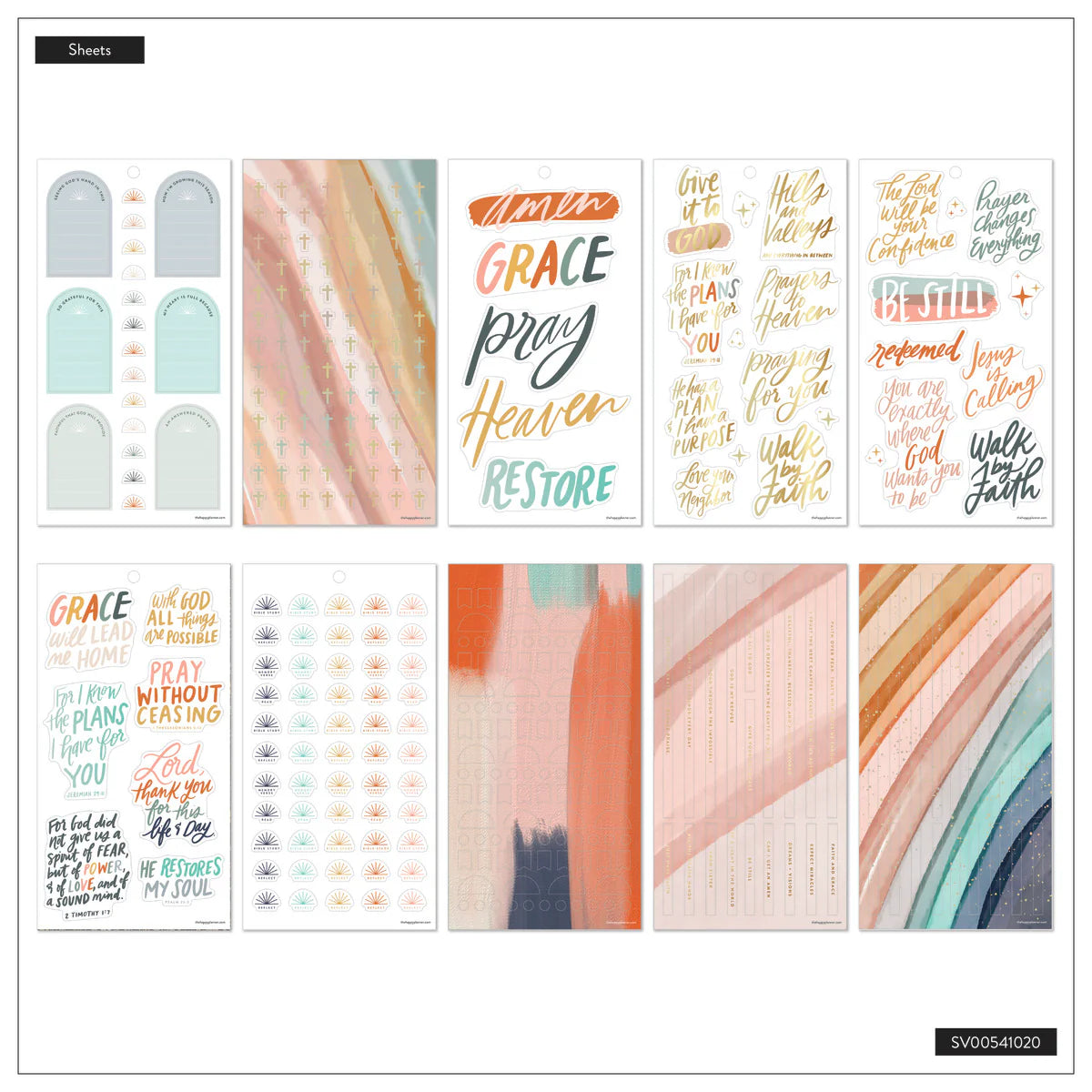 Value Pack Stickers - Watercolour Grace Faith