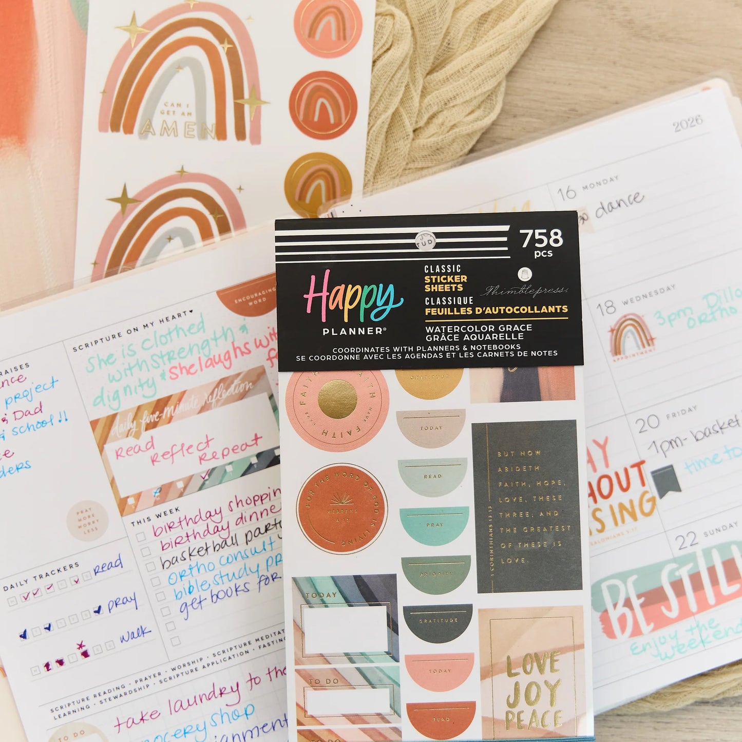 Value Pack Stickers - Watercolour Grace Faith