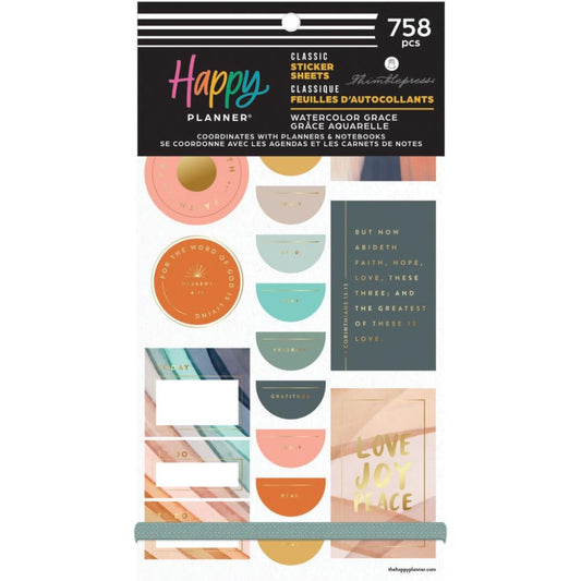 Value Pack Stickers - Watercolour Grace Faith