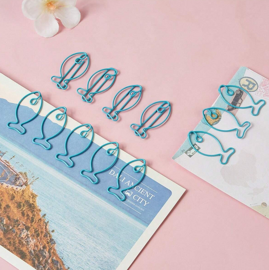 Blue Fish Paper Clips